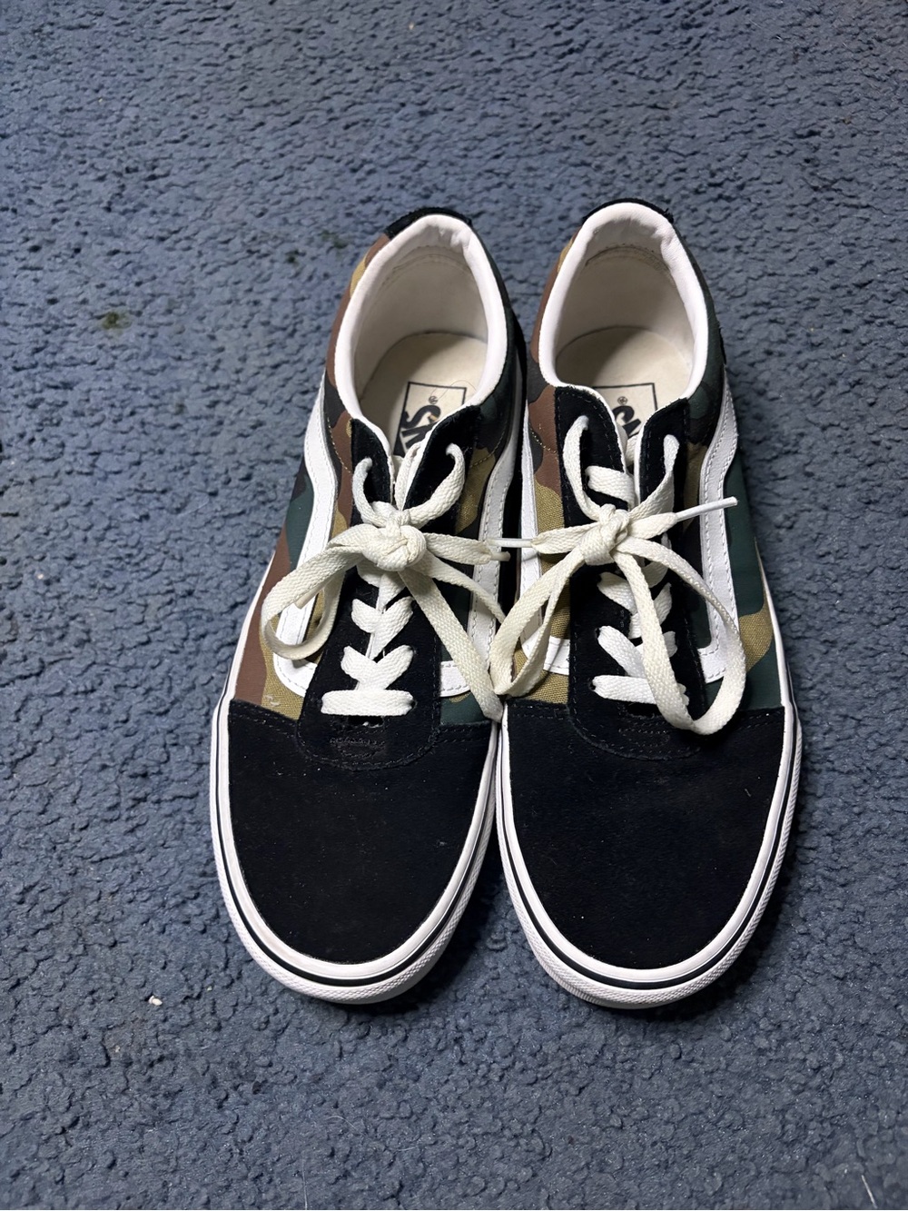 Vans Old Skool Sneakers in Black with Camo and White Stripe - Picture 2 of 5